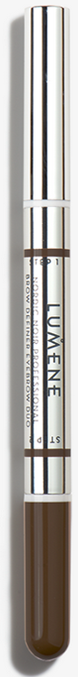 Lumene Nordic Noir Professional Brow Definer Eyebrow Duo 1 Grey Black Професиональное средство для создания формы бровей Серо-черный, 0,6 г