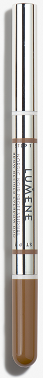 Lumene Nordic Noir Professional Brow Definer Eyebrow Duo 4 Grey Brown Профеcсиональное средство для создания формы бровей Серо-коричневый, 0,6 г